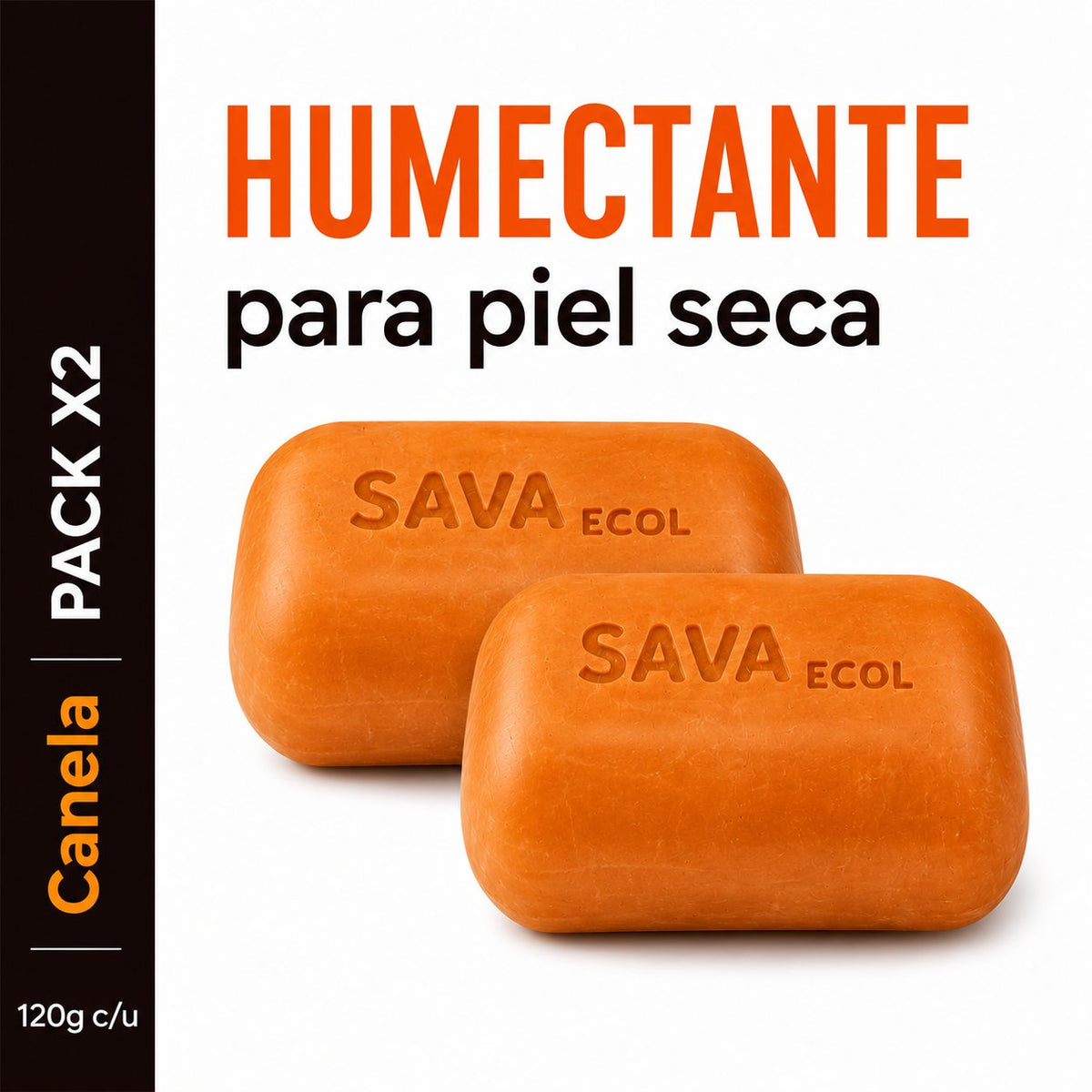 Jabón humectante para piel seca con canela pack x2 - Sava Ecol